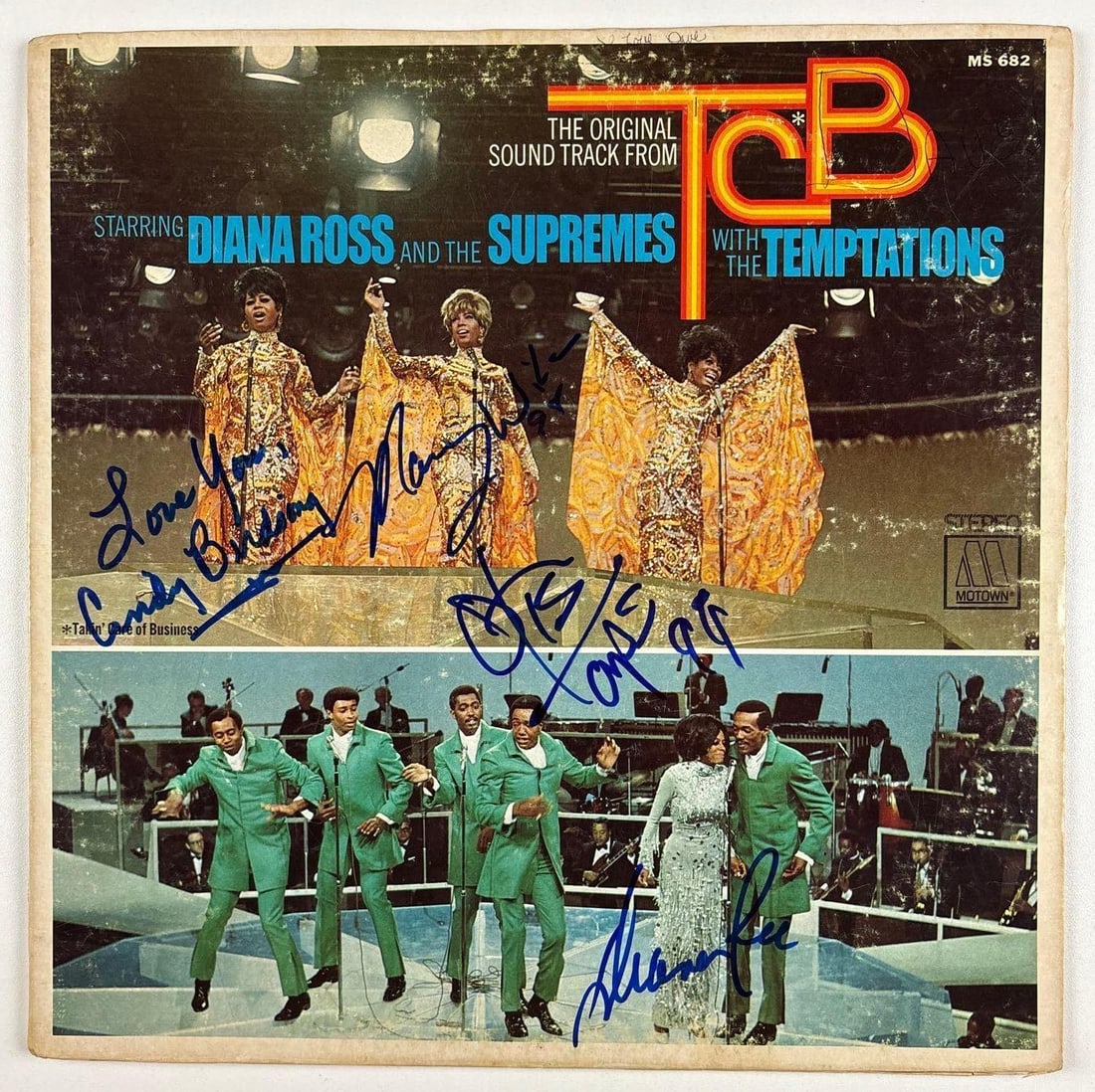 The Supremes w/ the Temptations Multi-Signed "The Original Soundtrack from TCB" Album (4 Sigs)(BAS) (1 of 3)