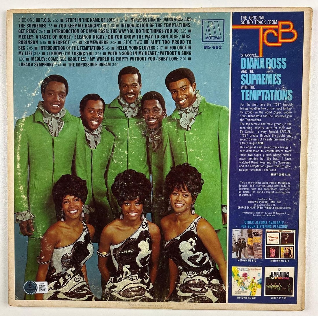 The Supremes w/ the Temptations Multi-Signed "The Original Soundtrack from TCB" Album (4 Sigs)(BAS) - 2