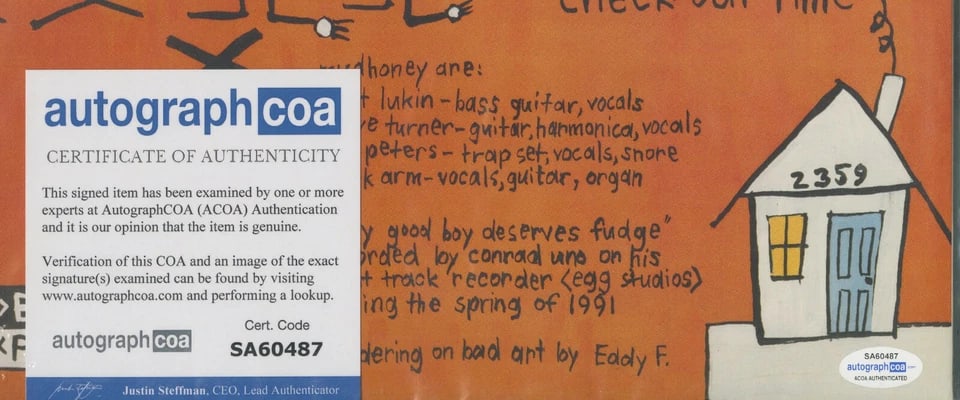 Mudhoney Group Signed "Every Good Boy Deserves Fudge" Album (5 Sigs) (ACOA Authentication) - 2