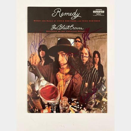 The Black Crowes Fully Group Signed Original 12" x 9" "Remedy" Sheet Music (5 Sigs) (Beckett Auth.) (1 of 2)