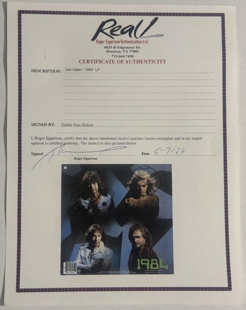 Van Halen: Eddie Van Halen Signed "1984" LP Album (Epperson Authentication) - 4