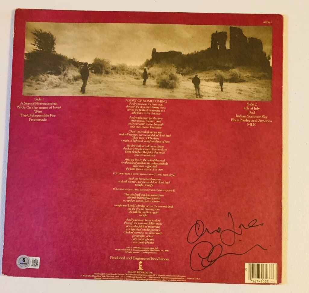 U2: Bono, Eno & Blackwell Signed "The Unforgettable Fire" LP Album (3 Sigs) (Beckett Auth.) - 2