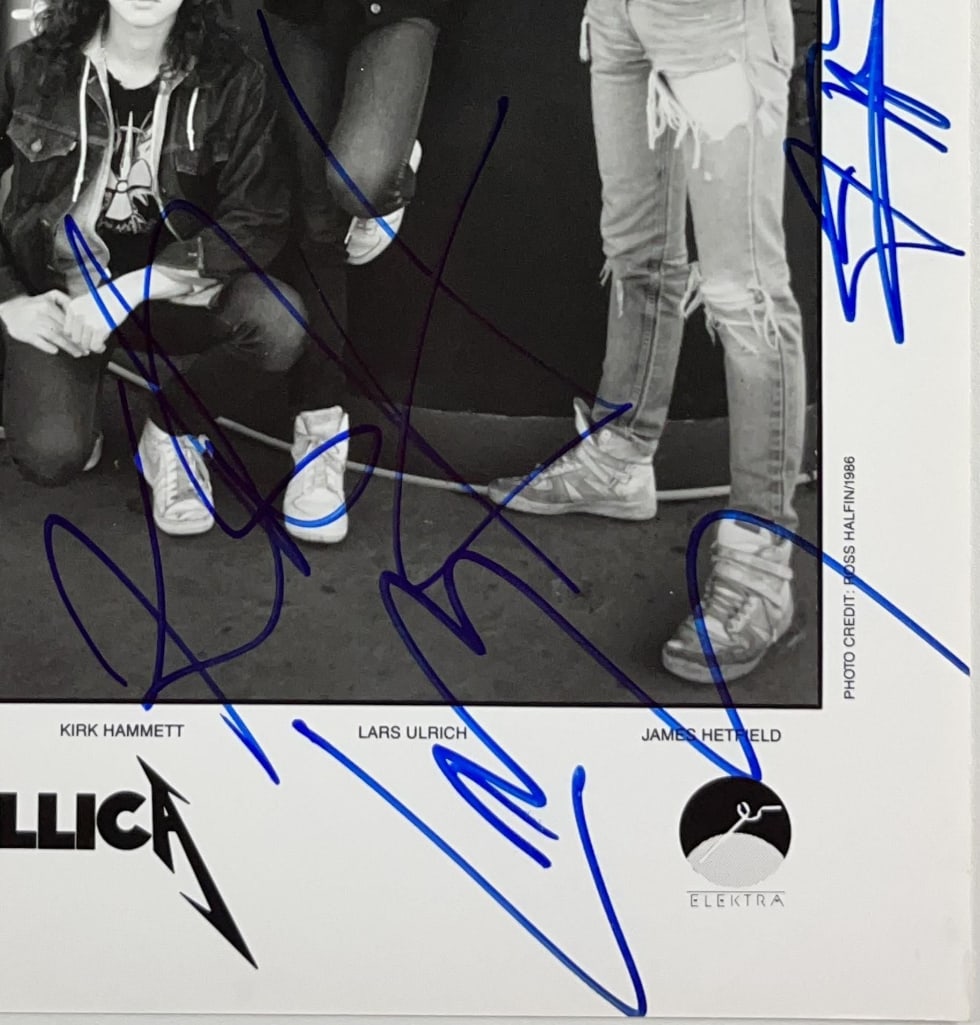 Metallica Group Signed 10" x 8" Promo Photo (3 Sigs) (Beckett Authentication) - 3