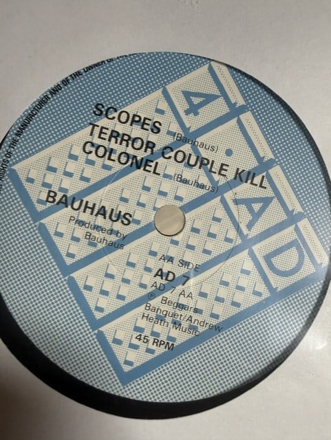 Bauhaus Fully Group Signed "Terror Couple Kill Colonel" 45 (4 Sigs) (Third Party Guaranteed) - 3