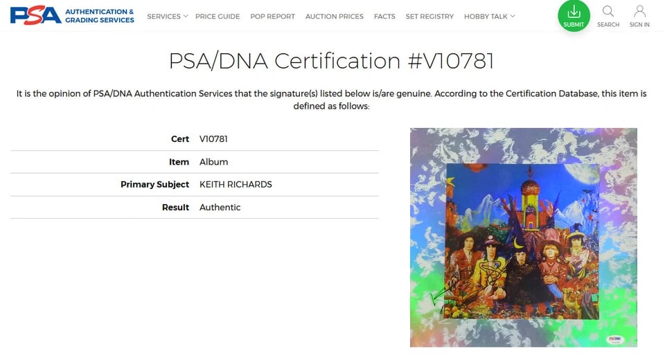 The Rolling Stones: Keith Richards Signed "Their Satanic Majesties Request" Album (PSA/DNA) - 2