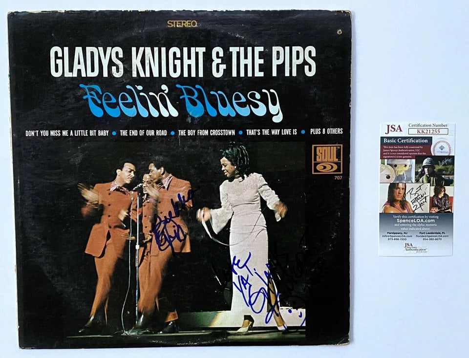 Gladys & Bubba Knight Signed "Feelin' Bluesy" LP Album (2 Sigs) (JSA Authentication) - 2