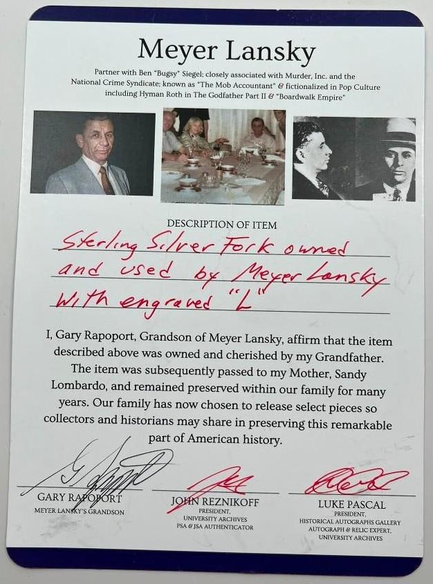 Meyer Lansky Personally-Owned Monogrammed "L" Spoon (Originating from Lansky's Grandson) - 4