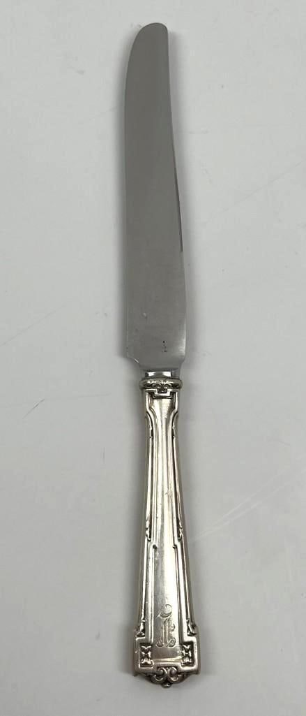Meyer Lansky Personally-Owned and Used Monogrammed "L" Knife (Originating from Lansky's Grandson): Personally owned and used silver decorative monogrammed knife belonging to legendary organized crime figure Meyer Lansky. The knife is engraved with the monogram "L" within a framed cartouche at the b