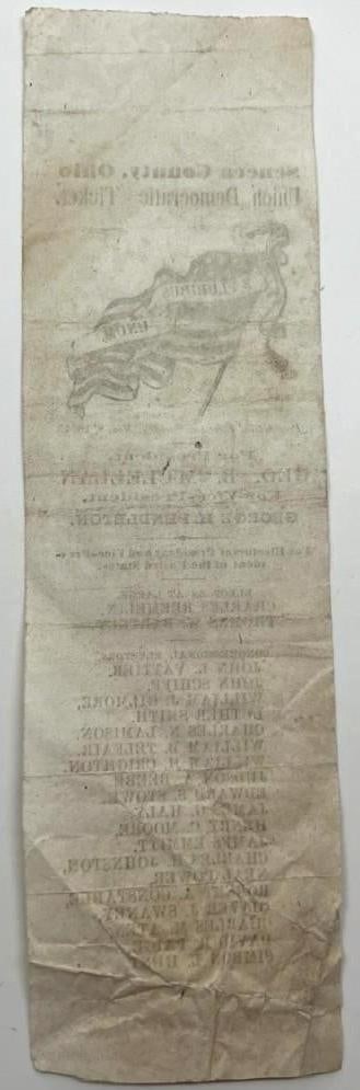 George B. McClellan 1864 Democratic Ticket Mail-In Seneca Ohio Ballot - 2