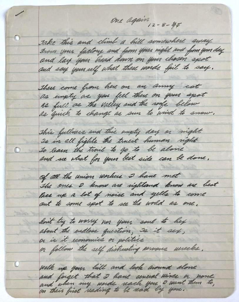 Woody Guthrie Signed Handwritten Love Letter to Charlotte Strauss (1 of 2)