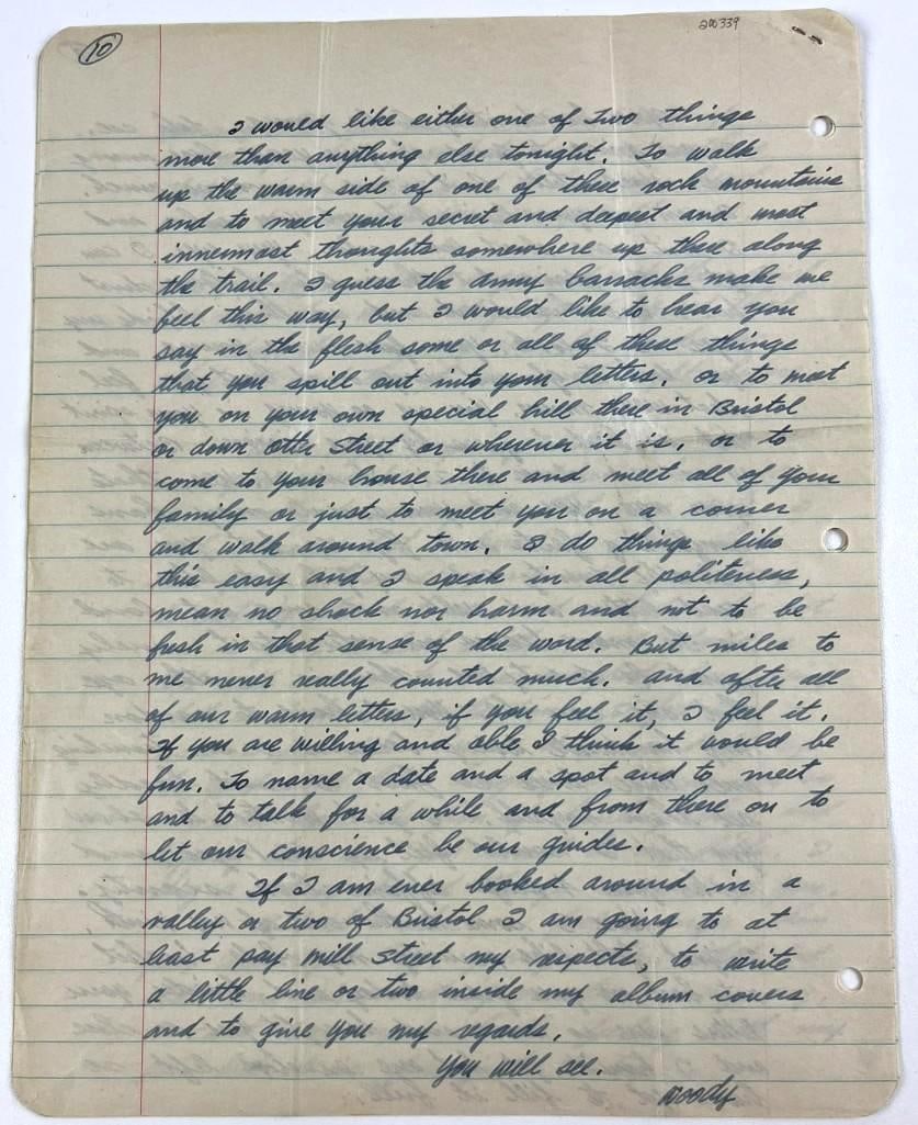 Woody Guthrie Signed Handwritten Love Letter to Charlotte Strauss - 2