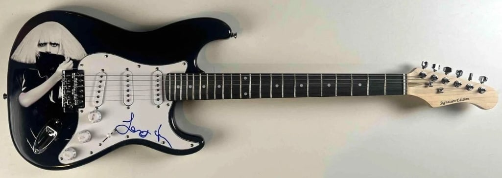 Lady Gaga Signed Custom “The Fame Monster” Graphics Fender-Style Guitar (JSA Authenticat - 2