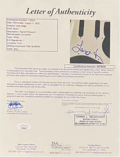 Lady Gaga Signed Custom “The Fame Monster” Graphics Fender-Style Guitar (JSA Authenticat - 4