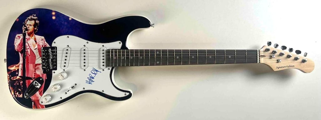 Harry Styles Signed Custom Fender-Style Guitar w/ Live Stage Image Artwork (JSA Authentication) - 2