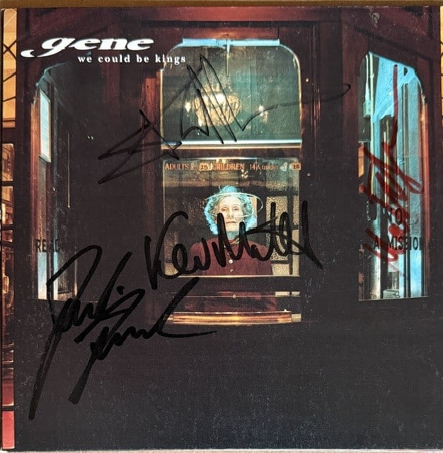 Gene Fully Group Signed "We Could Be Kings" 45 (4 Sigs) (Third Party Guaranteed): "We Could Be Kings" 45 signed on the cover in black felt tip marker by Gene band members Martin Rossiter, Steve Mason, Matt James, and Kevin Miles. Measuring approximately 7" x 7" and in fine