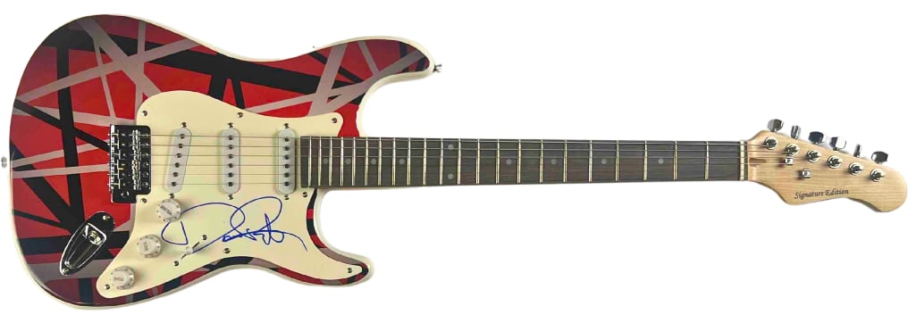 Van Halen: David Lee Roth Signed Custom "Frankenstrat" Graphics Electric Guitar (JSA Authentication) - 2