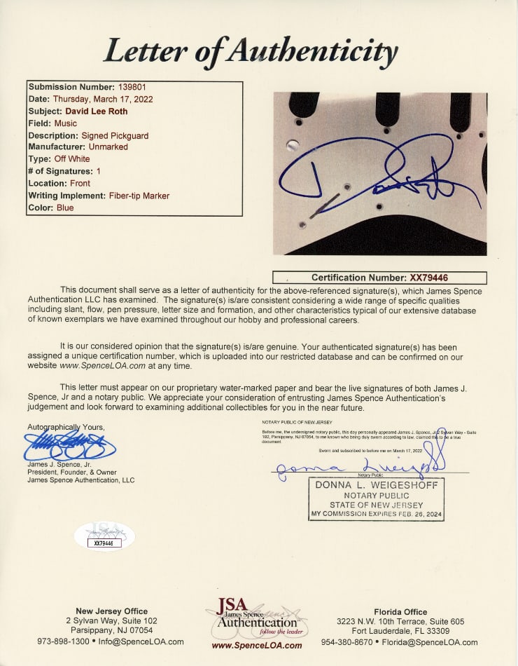 Van Halen: David Lee Roth Signed Custom "Frankenstrat" Graphics Electric Guitar (JSA Authentication) - 4