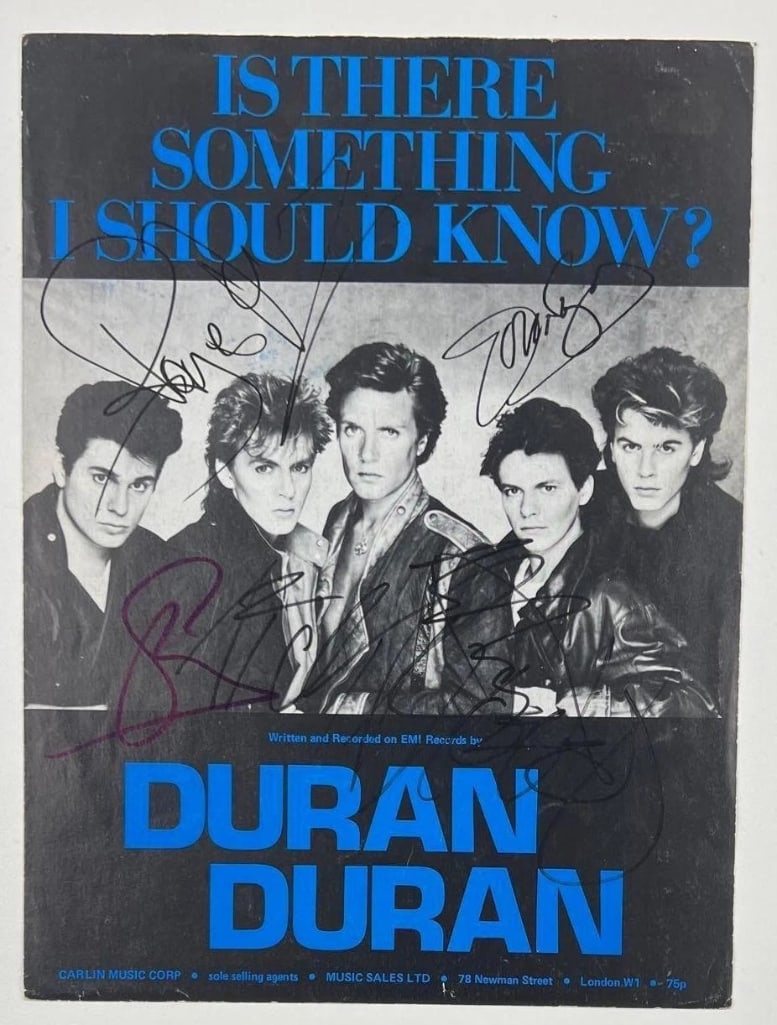Duran Duran Fully Group Signed "Is There Something I Should Know" Sheet Music (5 Sigs) (Beckett) (1 of 2)