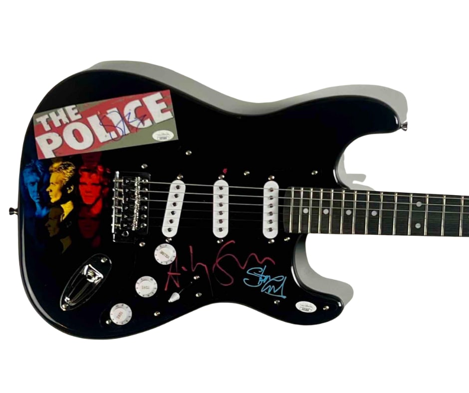 The Police Group Signed "Zenyatta Mondatta" Custom Graphics Guitar (3 Sigs) (JSA) (1 of 5)