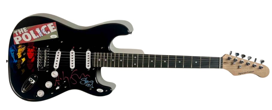 The Police Group Signed "Zenyatta Mondatta" Custom Graphics Guitar (3 Sigs) (JSA) - 2