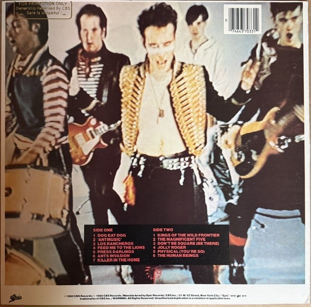 Adam & the Ants: Adam Ant & Marco Pirroni Signed "Kings of the Wild Frontier" LP Album (2 Sigs) - 2