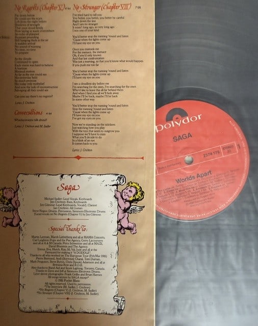 Saga Fully Group Signed "Worlds Apart" LP Album (5 Sigs) (Third Party Guaranteed) - 4