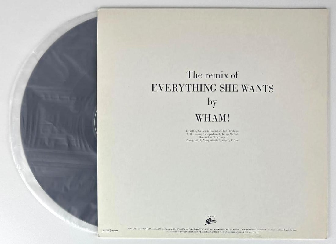 Wham! George Michael Signed "The Remix of Everything She Wants" Japanese Album (Beckett) - 2