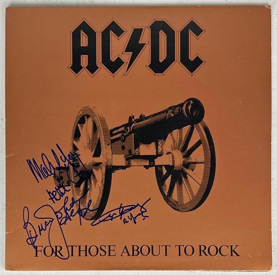 AC/DC Group Signed "For Those About to Rock" Album (3 Sigs) (Beckett Authentication) (1 of 3)