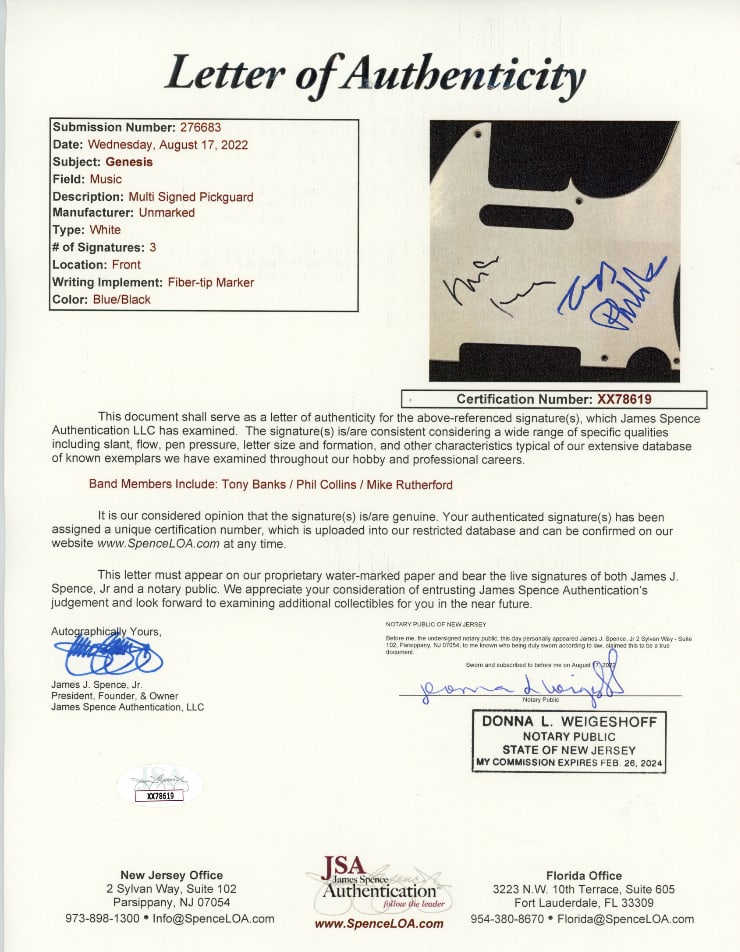 Genesis Group Signed Custom "The Lamb Lies Down on Broadway" Graphics Telecaster-Style Guitar (JSA) - 3