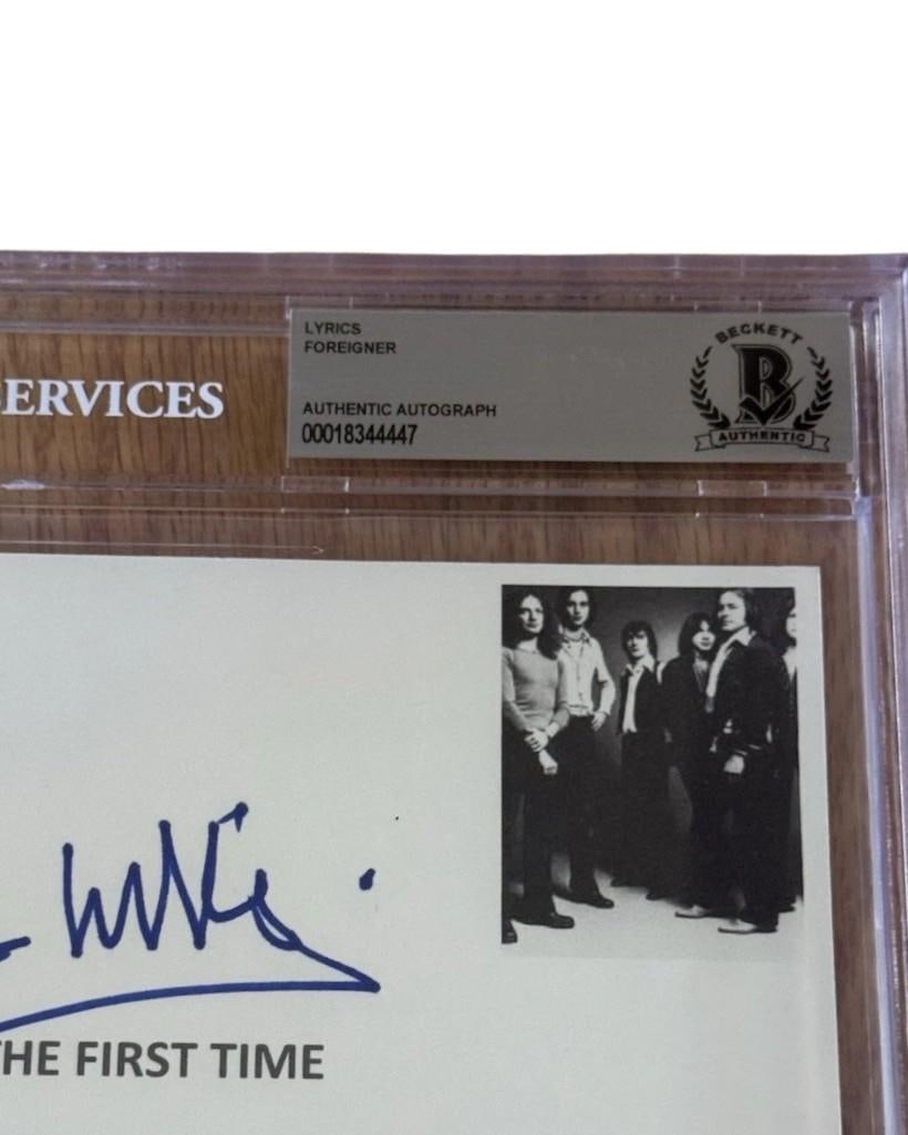 Foreigner Group Signed “It Feels Like the First Time” Lyric Sheet (6 Sigs) (Beckett Enca - 2