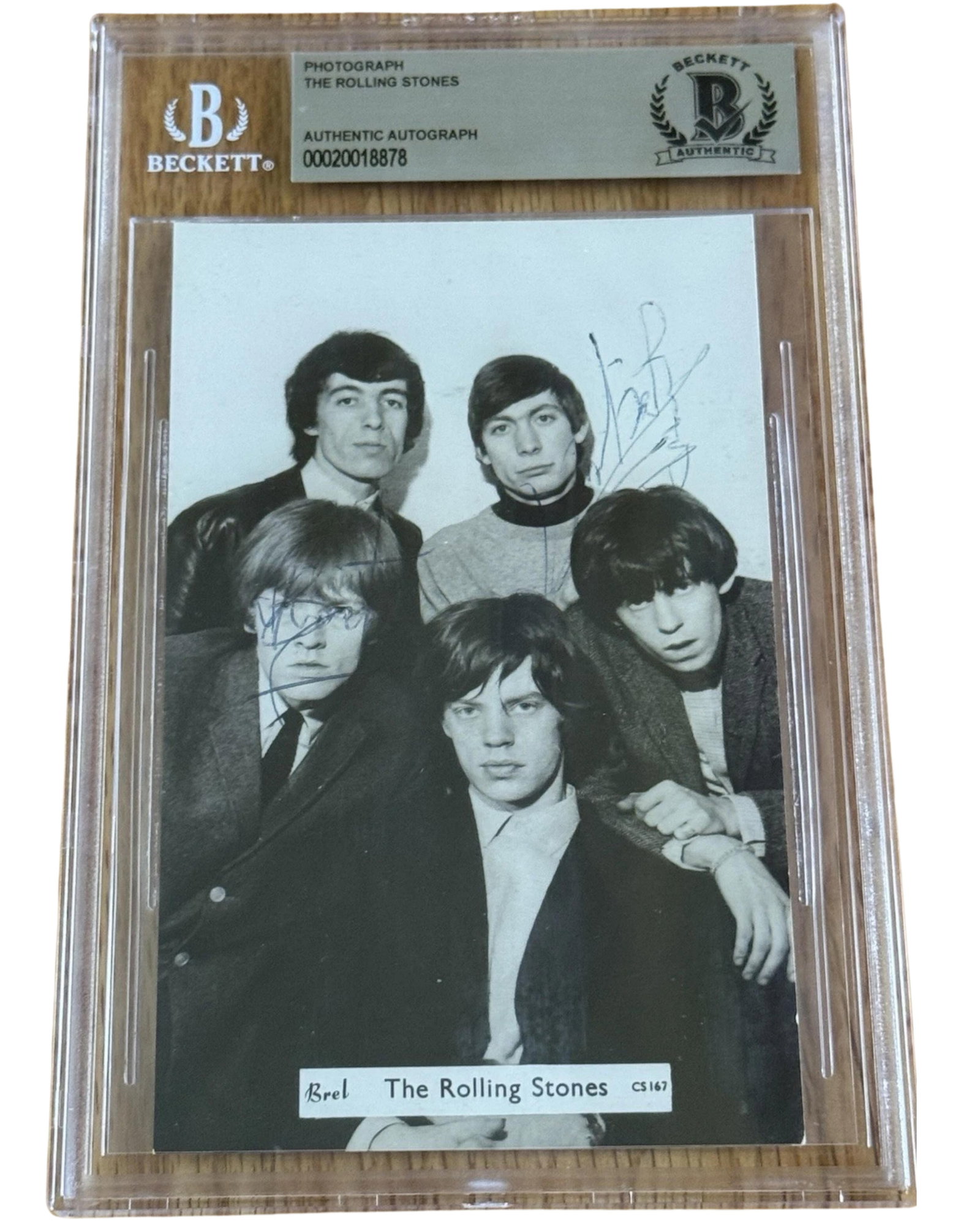 The Rolling Stones Fully Group Signed Set of (2) Postcard & Cut (Beckett Encapsulated) - 3
