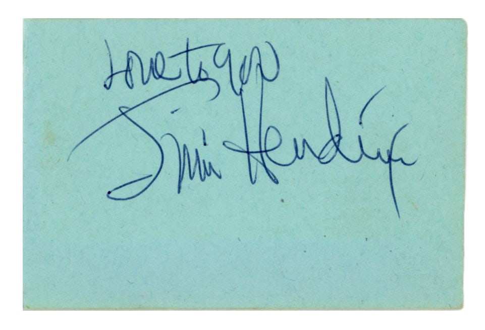 Jimi Hendrix Signed 1967 Autograph Book Page (Tracks COA) (1 of 1)