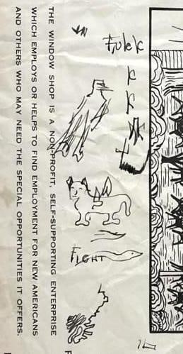 Bob Dylan 1965 Hand-Sketched "The Window Shop" Restaurant Placemat (Third Party Guaranteed) - 3