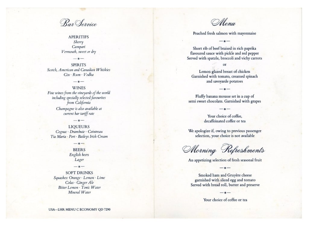 The Beatles: George Harrison Signed British Airways Flight Menu (Tracks COA) - 3