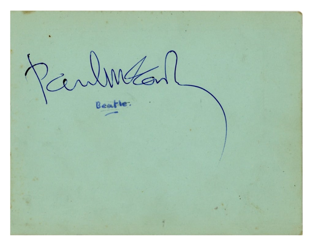 The Beatles: Paul McCartney Signed 5.25" x 4" Autograph Book Page (Tracks COA) (1 of 1)