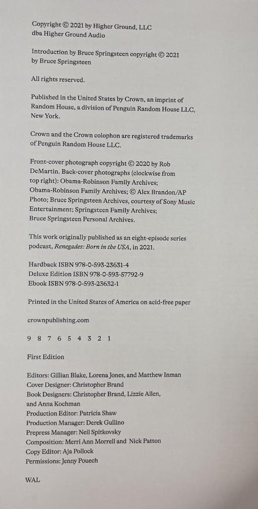 Bruce Springsteen & Barack Obama Signed "Renegades: Born in the USA" Book (Third Party) - 6