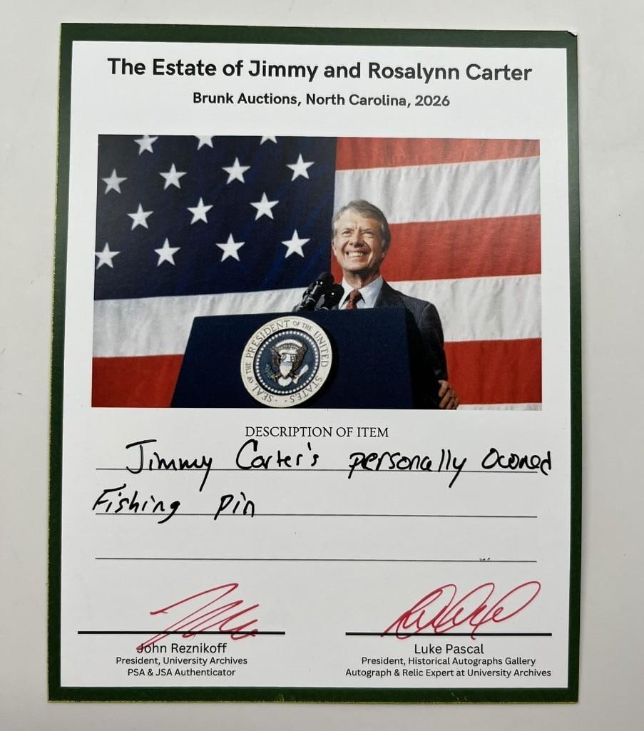 President Jimmy Carter Personally-Owned "Nervous Waters" Fishing Pin (Ex. Carter Estate) - 3