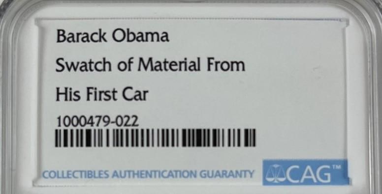President Barack Obama First Car Jeep Grand Cherokee Black Fabric Swatch (CAG Encapsulated) - 3