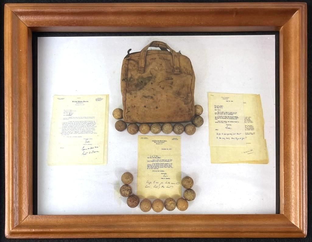 President John F. Kennedy Owned & Used Golf Ball 15.5" x 9.5" Framed Display (LOA) - 2