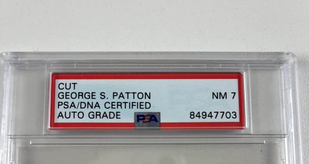 George S. Patton Signed 3" x 4.5" July 1944 Cut (PSA/DNA Encapsulated) - 3