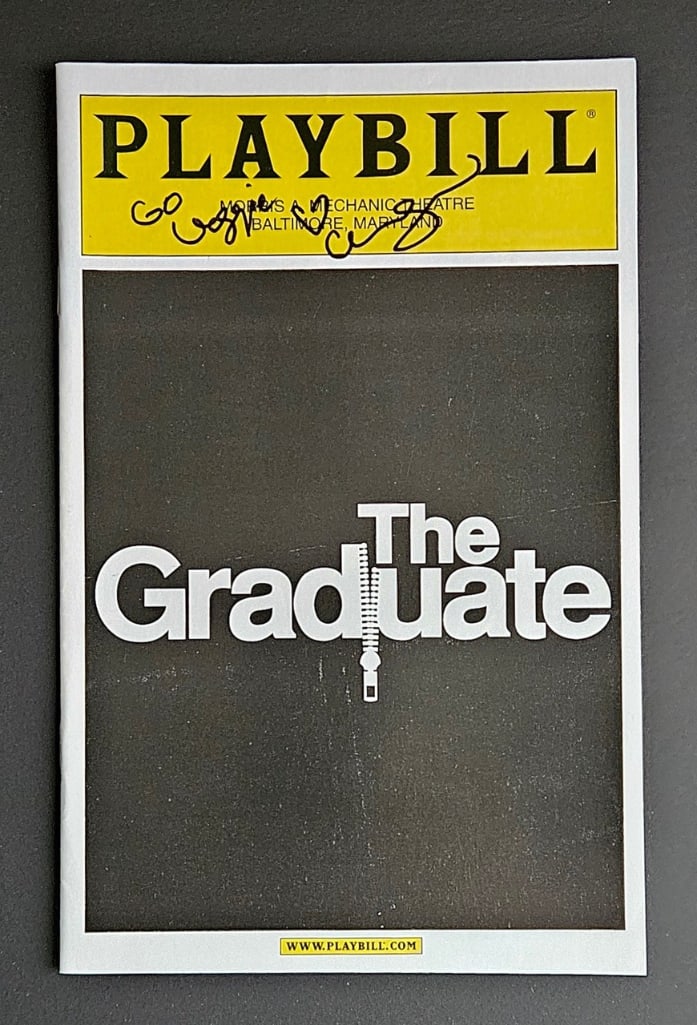 Alicia Silverstone Signed "The Graduate" Playbill (Third Party Guaranteed): Color 8.5" x 5.5" paper playbill for "The Graduate" signed in black felt tip marker by actress Alicia Silverstone, who inscribed "Go Veggie" before her signature. In fine condition. Provenance Eaton &