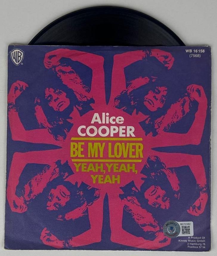 Alice Cooper Signed "Be My Lover" 45 RPM (Beckett Authentication) - 2