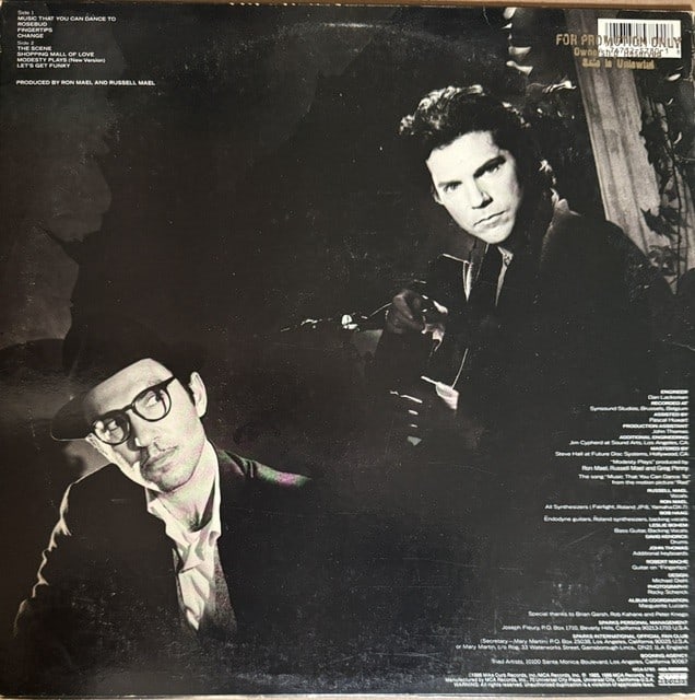 Sparks: Ron & Russell Mael Signed "Music You Can Dance To" LP Album (2 Sigs) (Third Party Guarantee) - 2