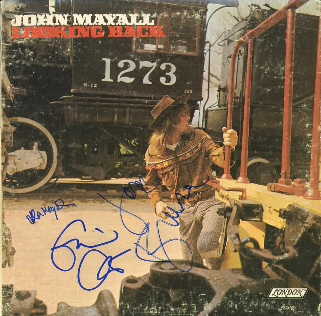 John Mayall & the Bluesbreakers Group Signed “Looking Back” Album (PSA/DNA Authenticatio: “Looking Back” album signed on the cover in blue felt tip marker by John Mayall and the other Bluesbreakers band members Eric Clapton and Jack Bruce. Measuring approximately 12” x