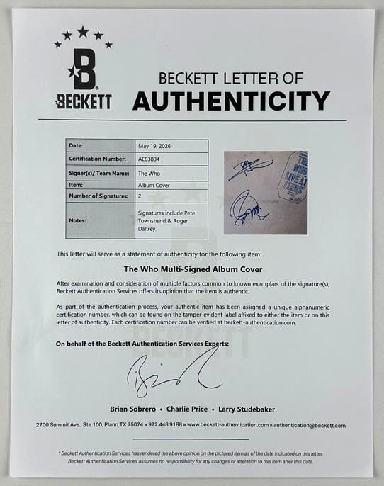 The Who: Pete Townshend & Roger Daltrey Signed "Live at Leeds" Album (2 Sigs) (Beckett) - 7