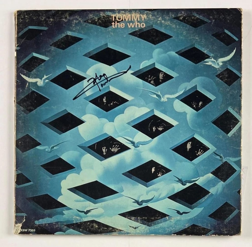 The Who: Pete Townshend Signed "Tommy" Album (Beckett Authentication): "Tommy" double album signed on the cover in black felt tip marker by The Who band member Pete Townshend. Measuring approximately 12" x 12" and in very good condition, with some signs of scattered