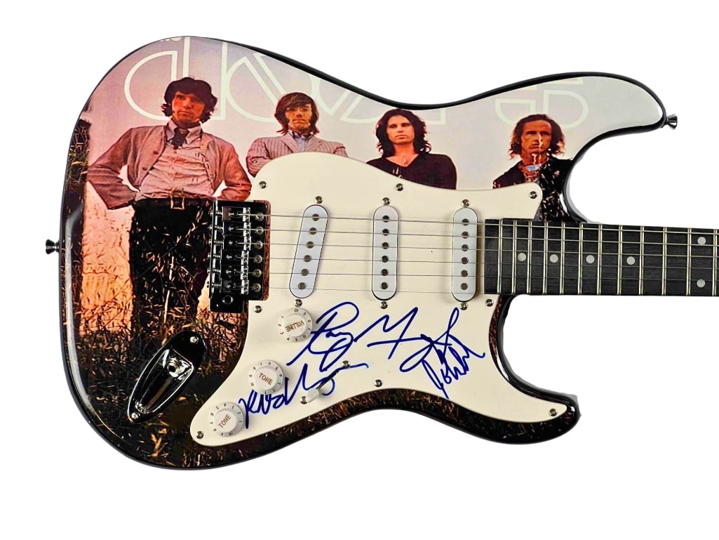 The Doors Group Signed "Greatest Hits" Themed Fender-Style Guitar (3 Sigs) (JSA Authentication) (1 of 4)