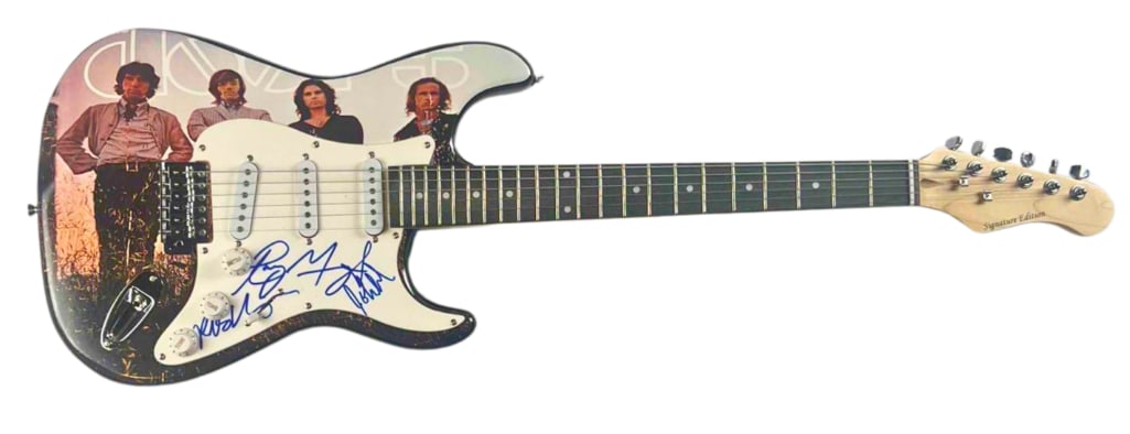 The Doors Group Signed "Greatest Hits" Themed Fender-Style Guitar (3 Sigs) (JSA Authentication) - 2