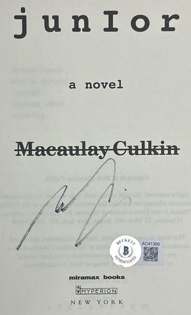Macaulay Culkin Signed "Junior" First Edition Book (Beckett & JSA Authentication) - 2