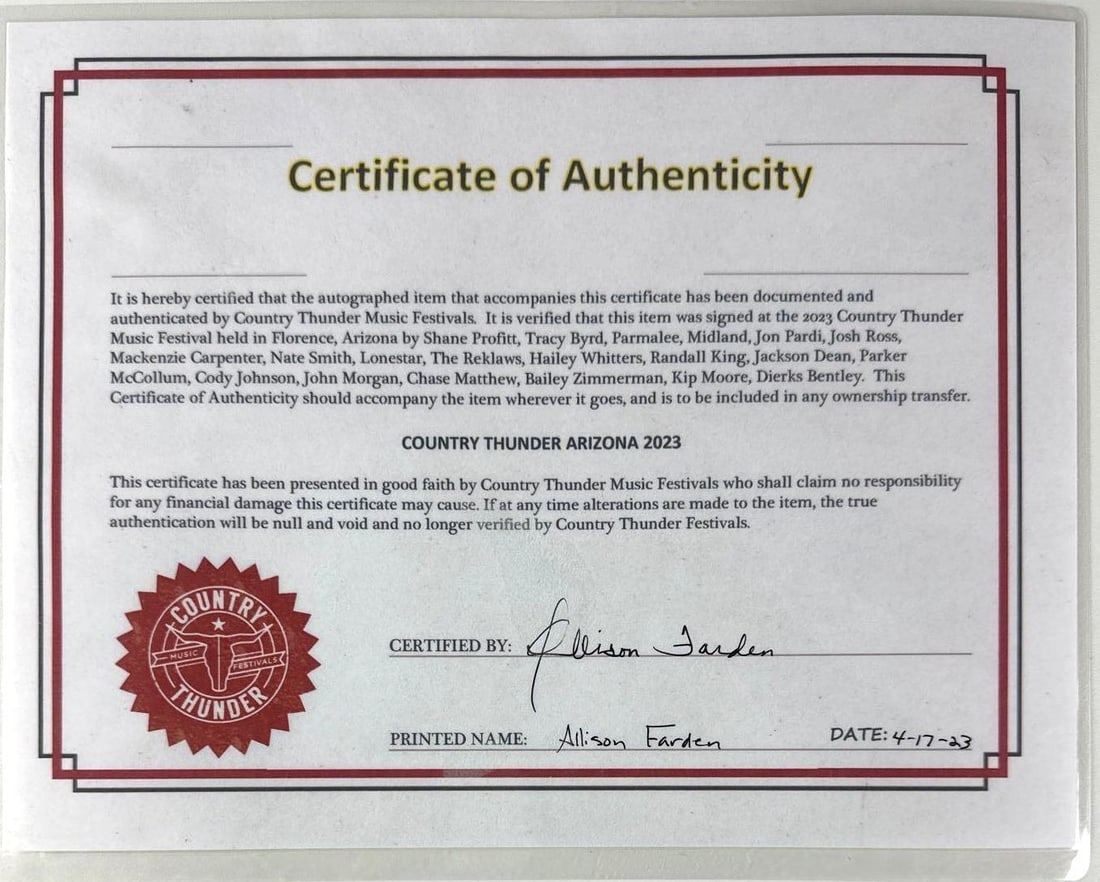 Arizona Country Thunder Music Festival Multi-Signed Rogue Brand Classical Acoustic Guitar (10+ Sigs) - 4